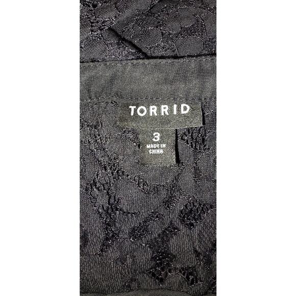 Torrid Harper Lace Blouse 3X Black WhimsyGoth Romantic Boho Plus Size Top Sheer - Picture 9 of 11